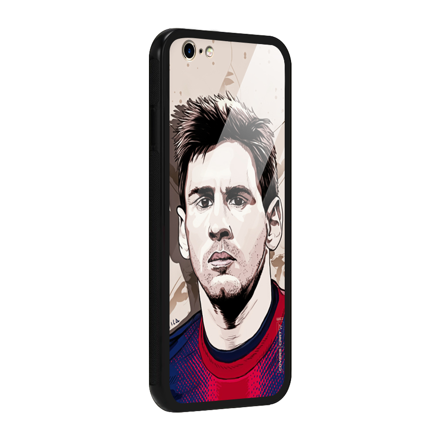 Barca King Messi Glass Back Case for iPhone 6 6S
