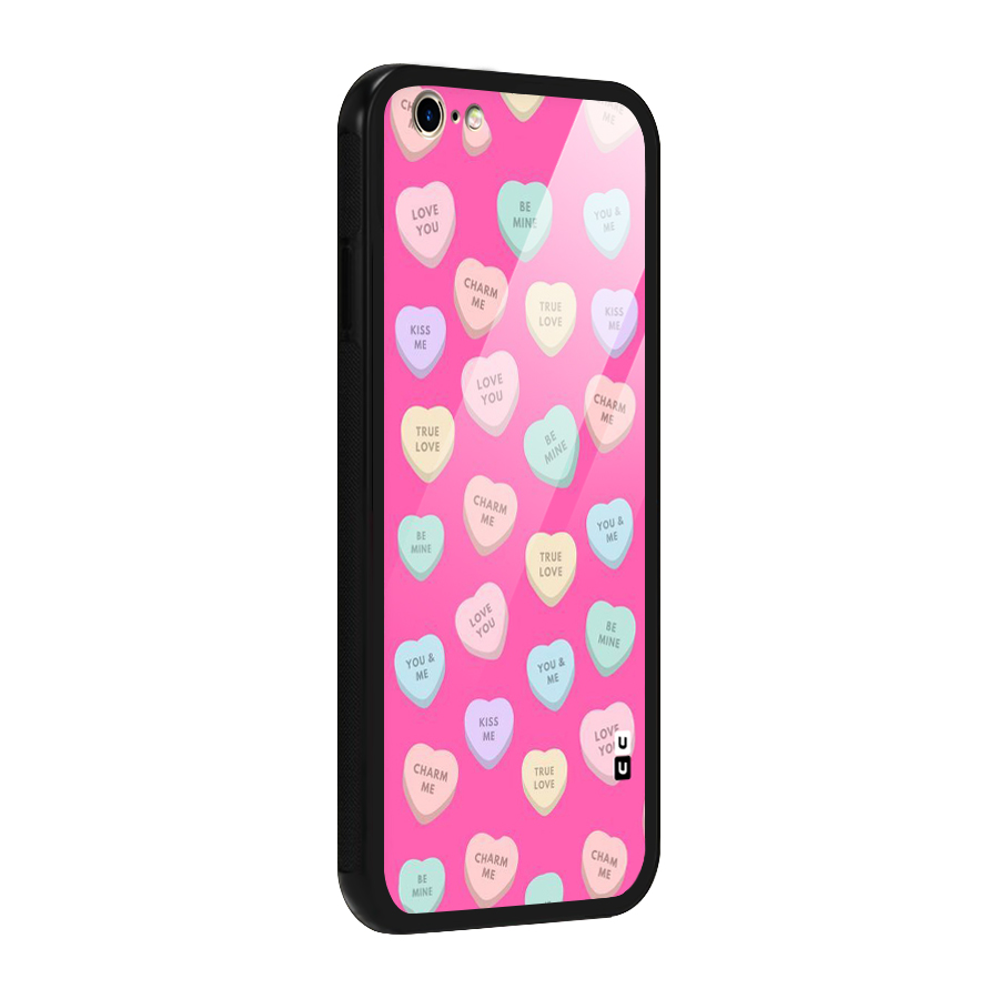 Be Mine Hearts Pattern Glass Back Case for iPhone 6 6S