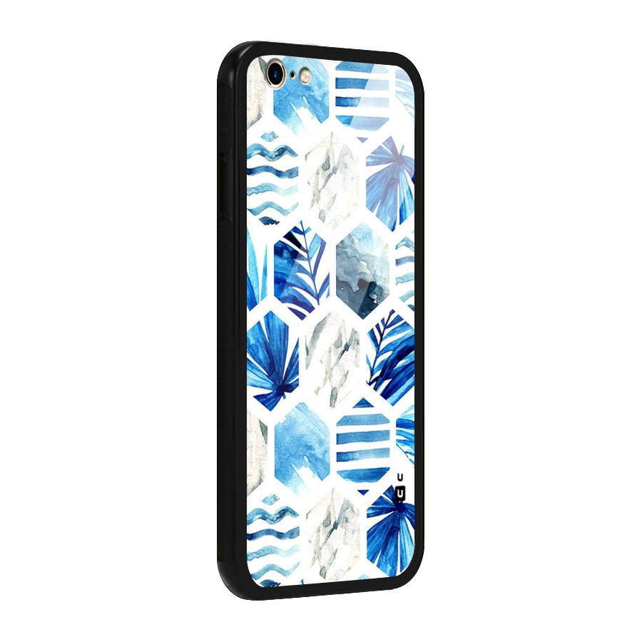 Beach Vibes Pentagon Design Glass Back Case for iPhone 6 6S