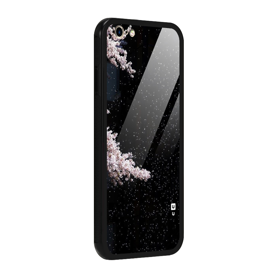 Beautiful Night Sky Flowers Glass Back Case for iPhone 6 6S