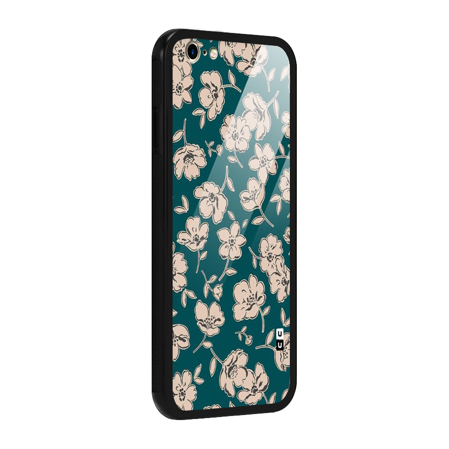 Beauty Green Bloom Glass Back Case for iPhone 6 6S