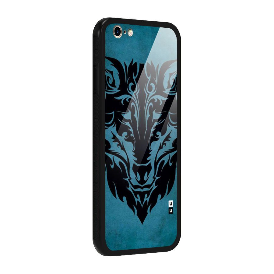 Black Artistic Wolf Glass Back Case for iPhone 6 6S
