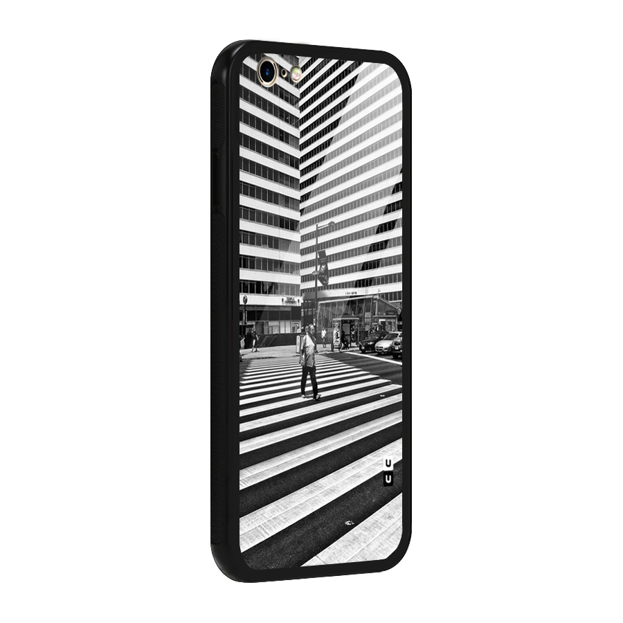 Black White Perspective Glass Back Case for iPhone 6 6S