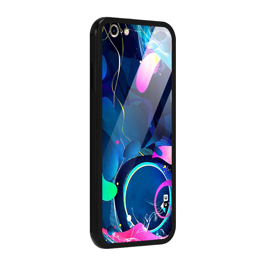 Blue Circle Flow Glass Back Case for iPhone 6 6S
