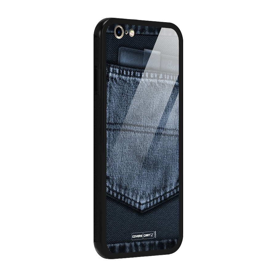 Blue Denim Glass Back Case for iPhone 6 6S