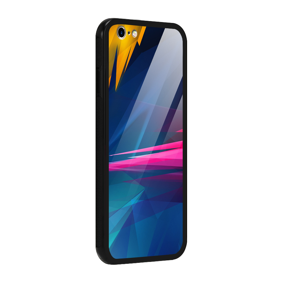 Blue Red Abstract Glass Back Case for iPhone 6 6S