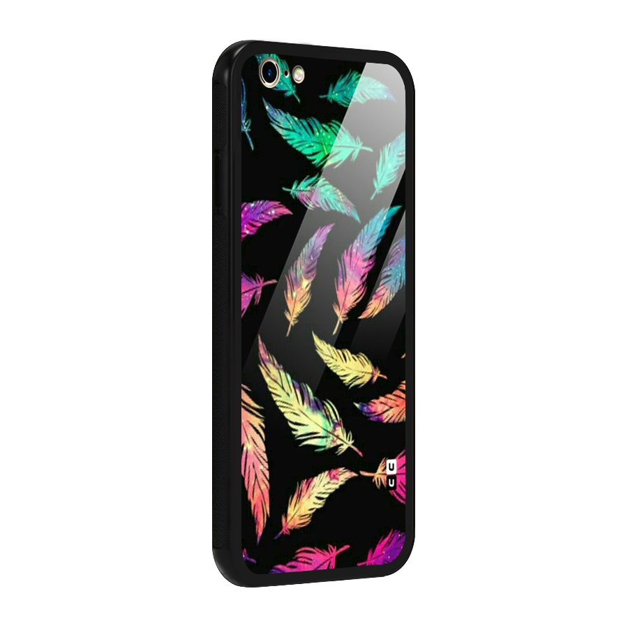 Bright Feathers Glass Back Case for iPhone 6 6S