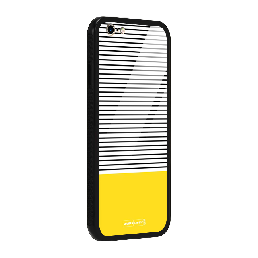 Bright Yellow Stripes Glass Back Case for iPhone 6 6S