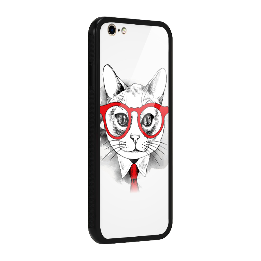 Business Cat Glass Back Case for iPhone 6 6S