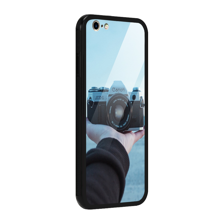 Camera in Hand Glass Back Case for iPhone 6 6S