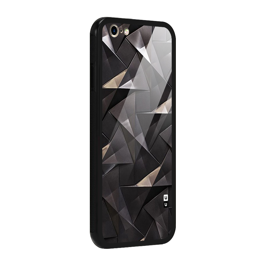 Carved Triangles Glass Back Case for iPhone 6 6S
