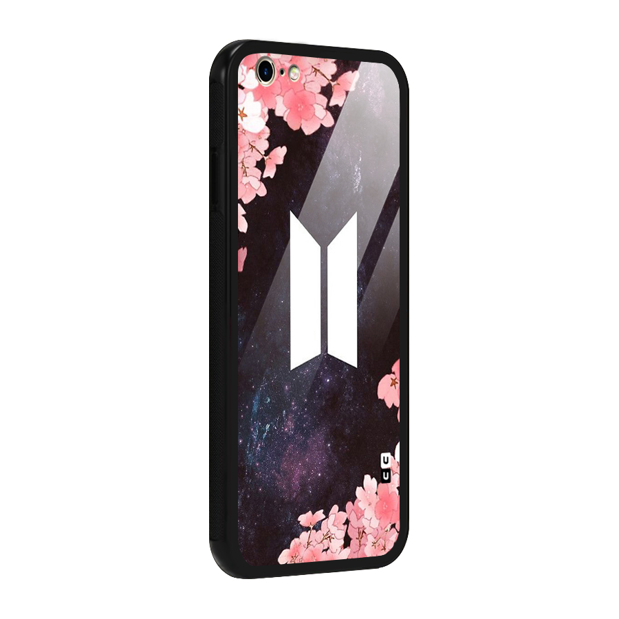 Cherry Blossom Pause Design Glass Back Case for iPhone 6 6S