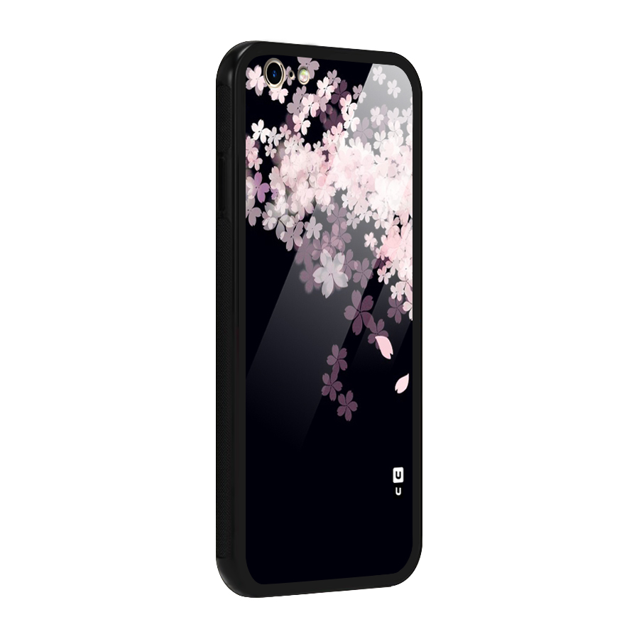 Cherry Flowers Pink Glass Back Case for iPhone 6 6S