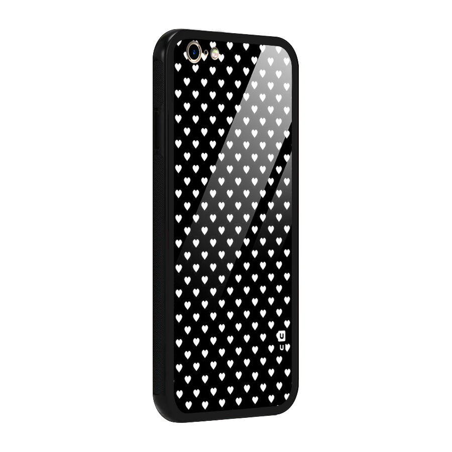 Classy Hearty Polka Glass Back Case for iPhone 6 6S
