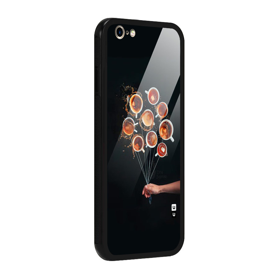 Coffee Balloon Glass Back Case for iPhone 6 6S