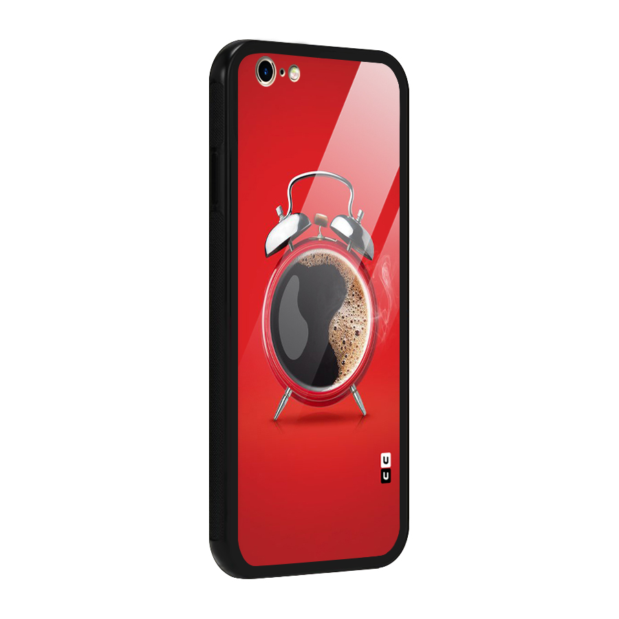 Coffee Clock Glass Back Case for iPhone 6 6S