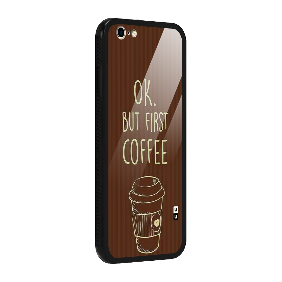 Coffee Stripes Glass Back Case for iPhone 6 6S