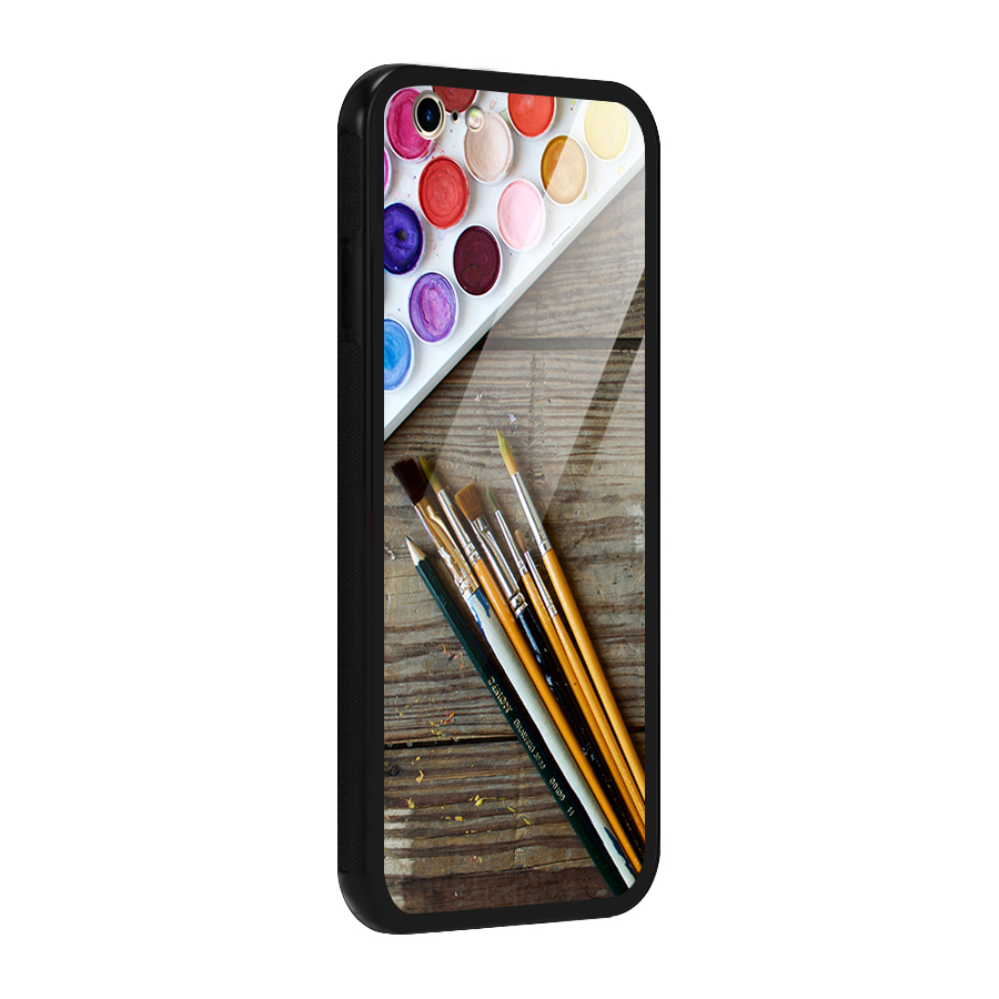 Color Palette and Brush Glass Back Case for iPhone 6 6S