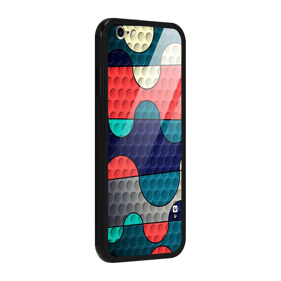 Colorful Puzzle Design Glass Back Case for iPhone 6 6S