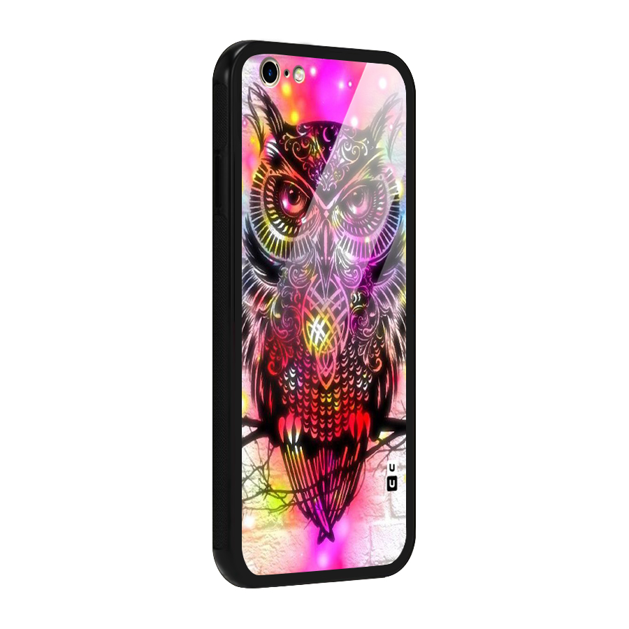 Colourful Owl Glass Back Case for iPhone 6 6S