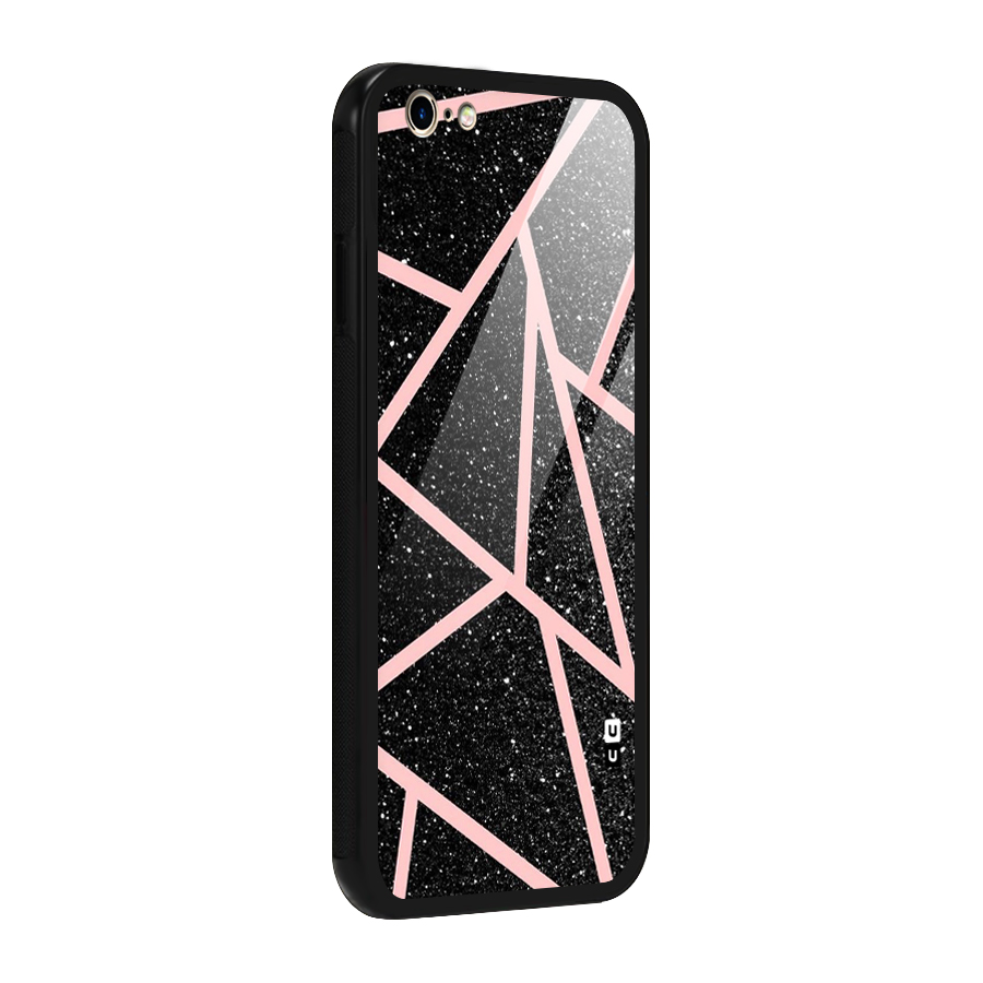 Concrete Black Pink Stripes Glass Back Case for iPhone 6 6S
