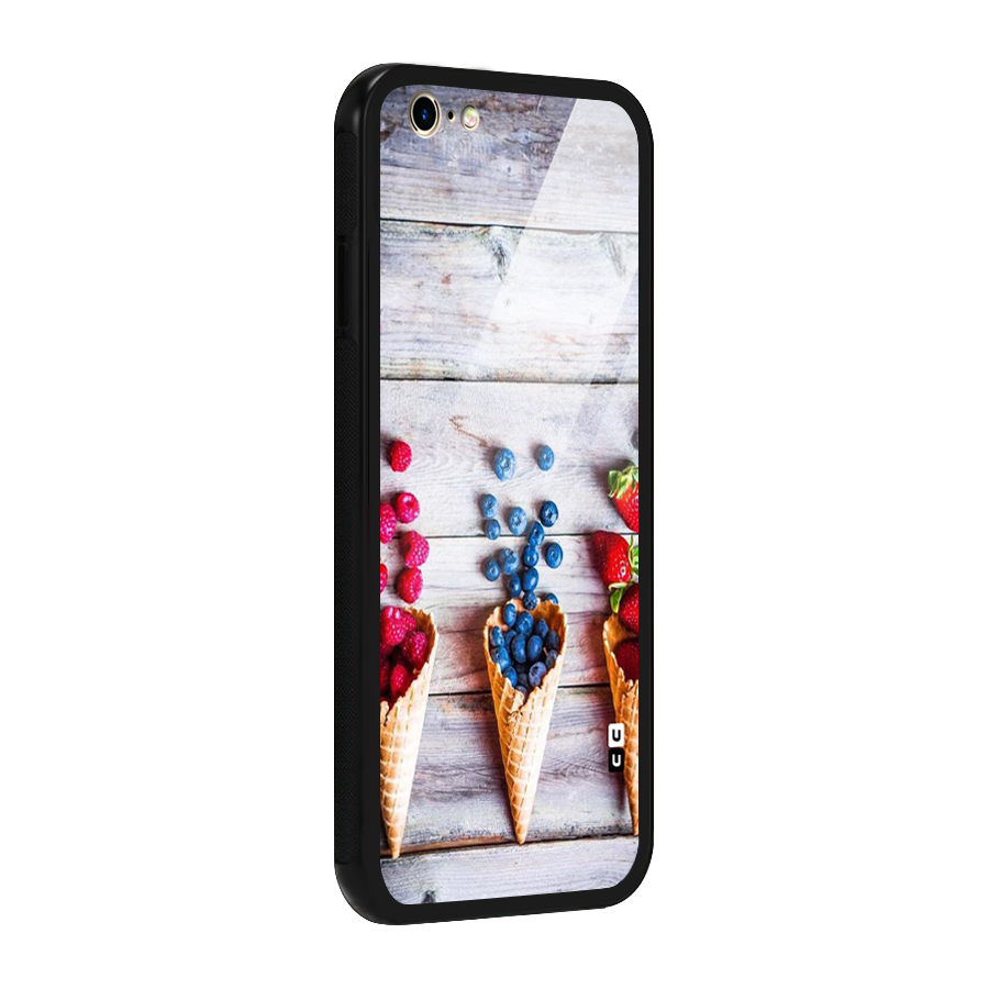 Cone Fruits Design Glass Back Case for iPhone 6 6S