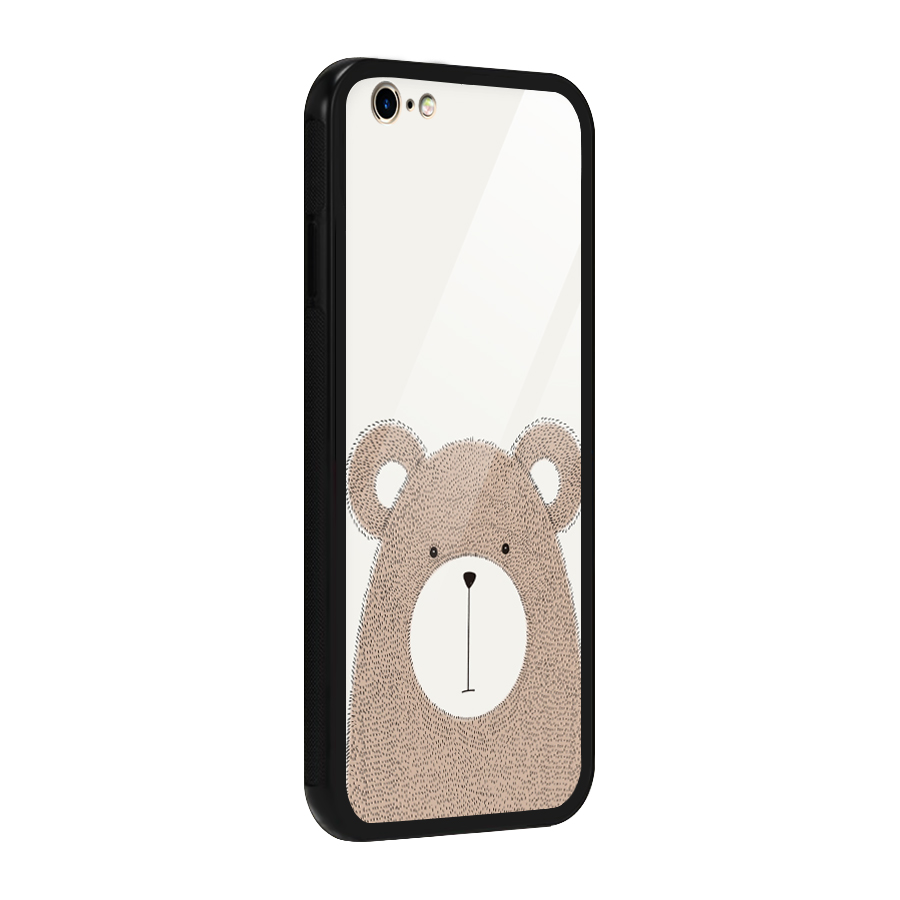 Cute Bear Glass Back Case for iPhone 6 6S