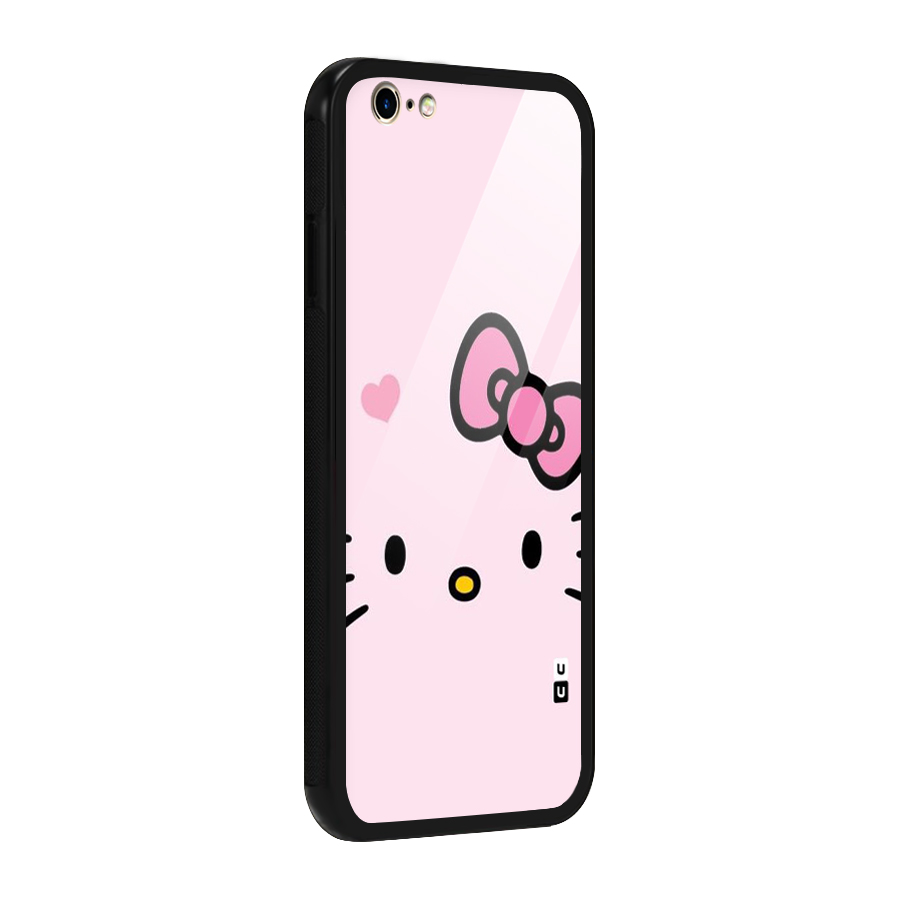 Cute Bow Face Glass Back Case for iPhone 6 6S