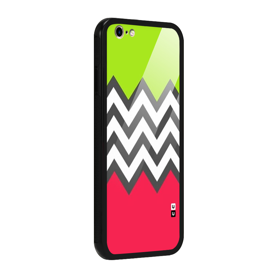 Cute Chevron Glass Back Case for iPhone 6 6S