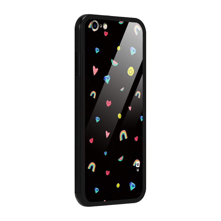 Cute Multicolor Shapes Glass Back Case for iPhone 6 6S