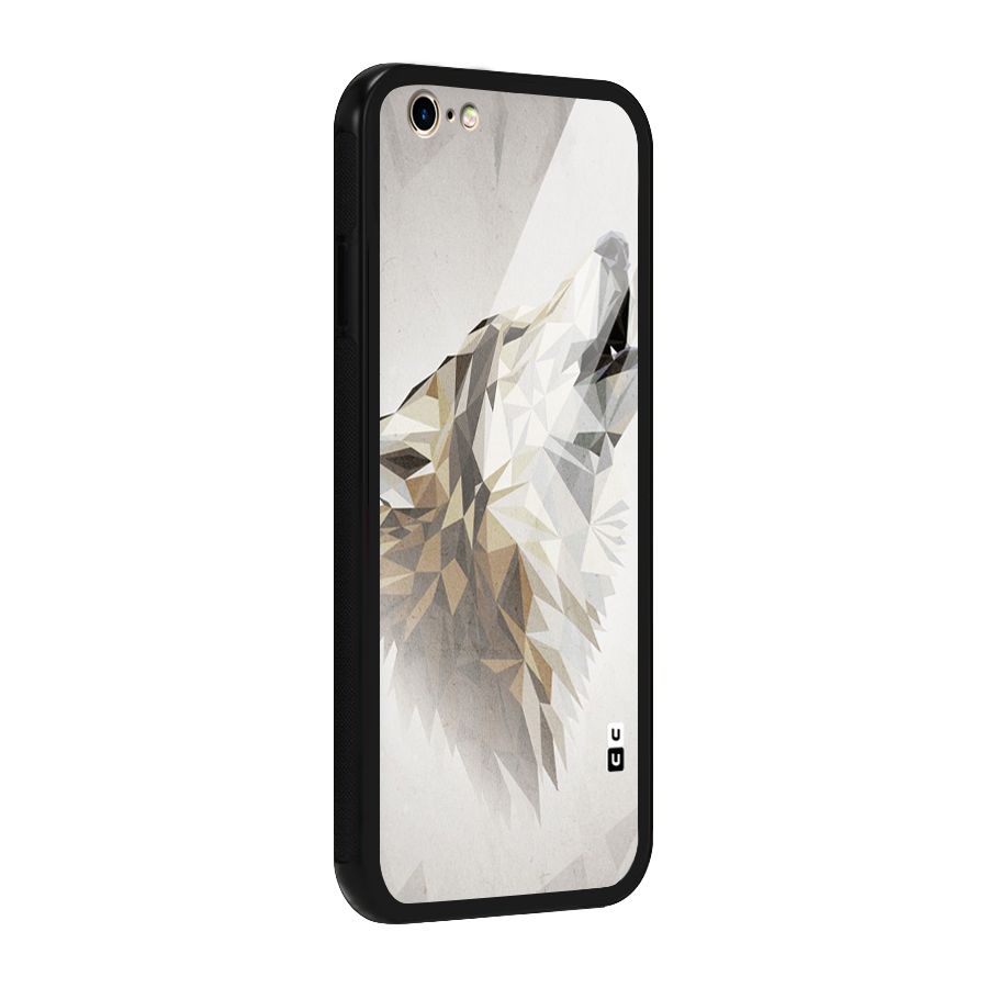 Diamond Wolf Glass Back Case for iPhone 6 6S