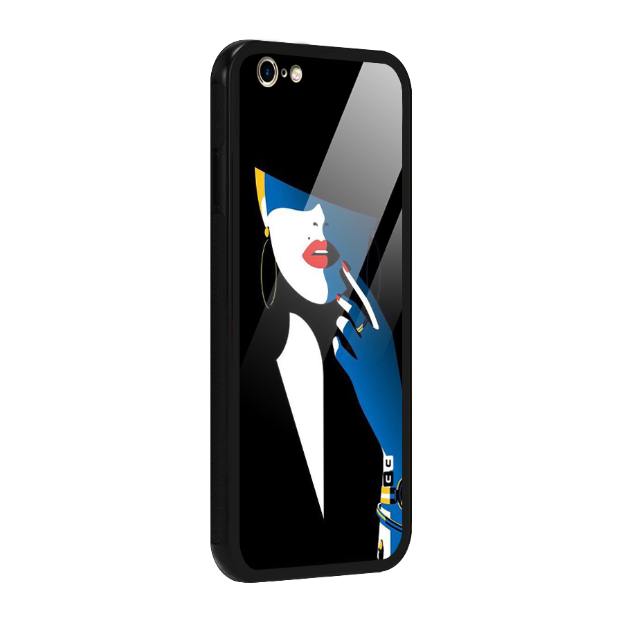 Elegant Woman Glass Back Case for iPhone 6 6S