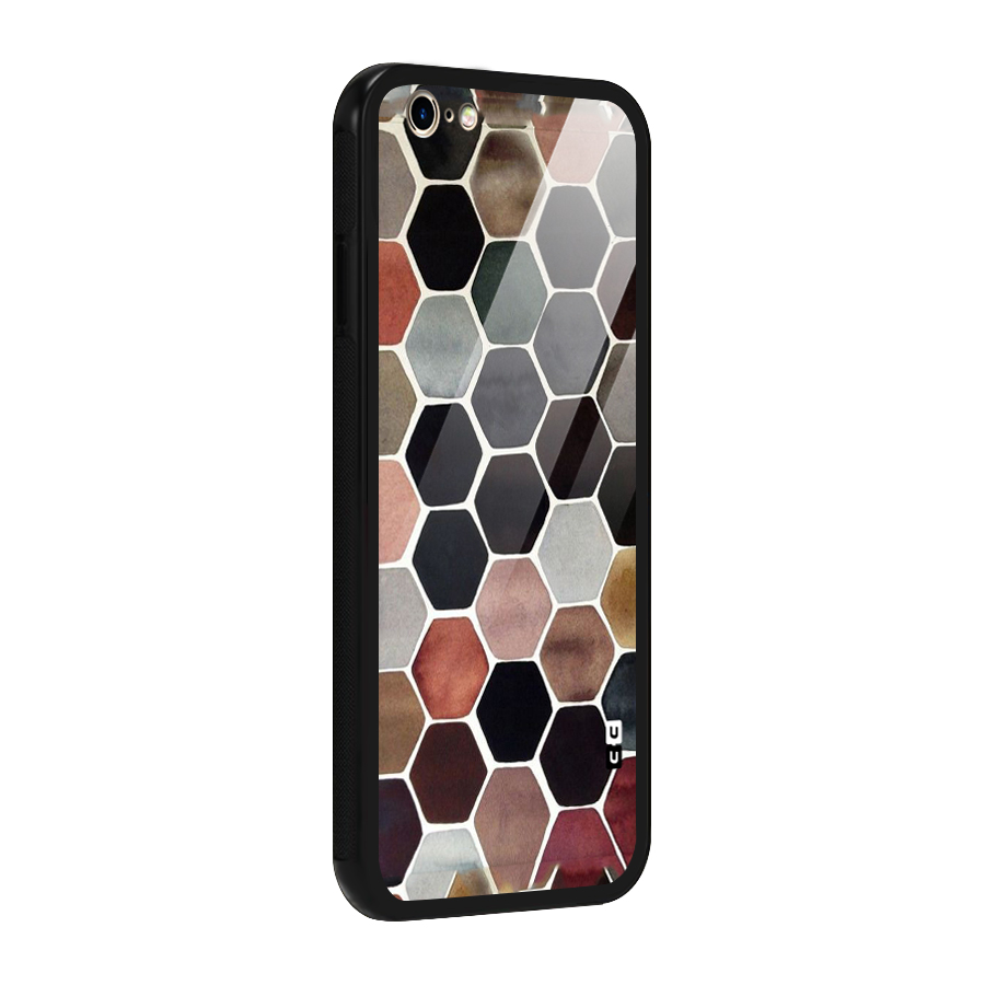 Elite Pastel Hexagons Glass Back Case for iPhone 6 6S
