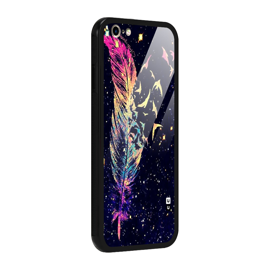 Feather Bird Fly Glass Back Case for iPhone 6 6S