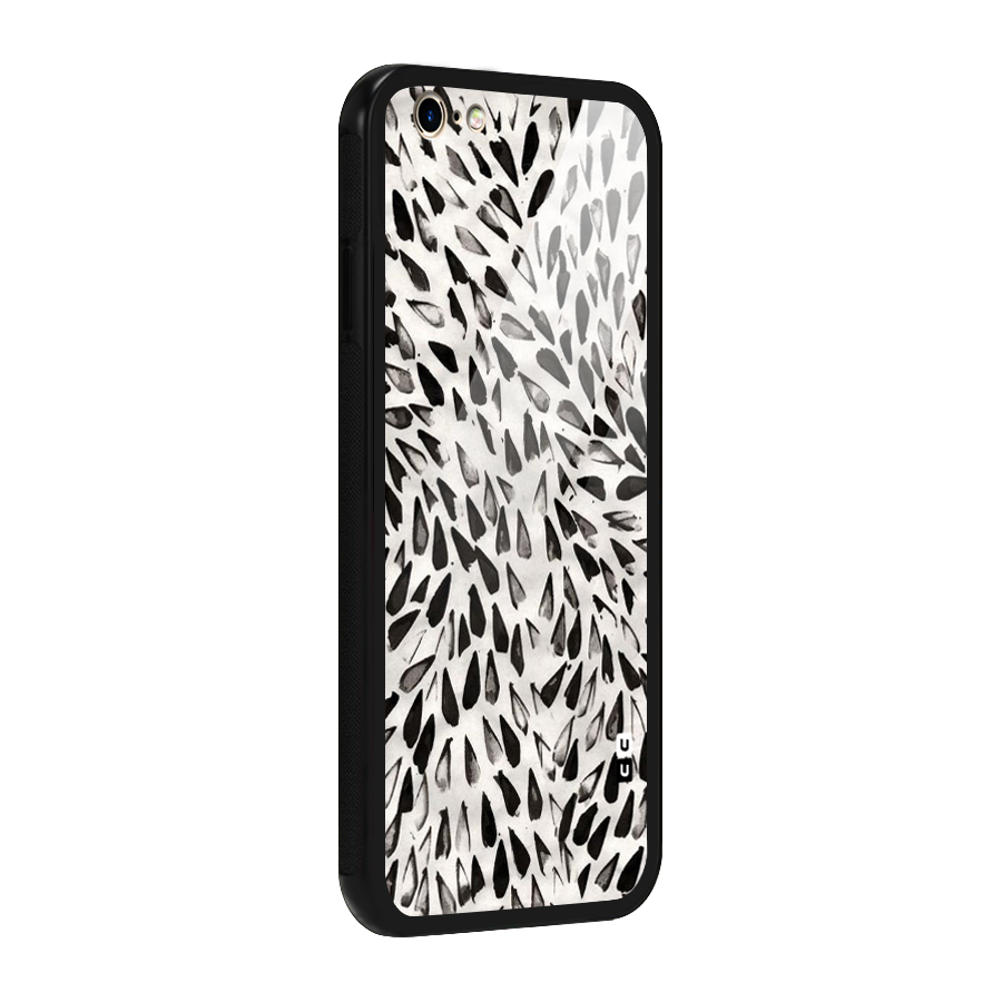 Feather Pattern Colorless Glass Back Case for iPhone 6 6S