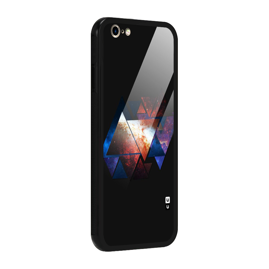 Fire Galaxy Triangles Glass Back Case for iPhone 6 6S