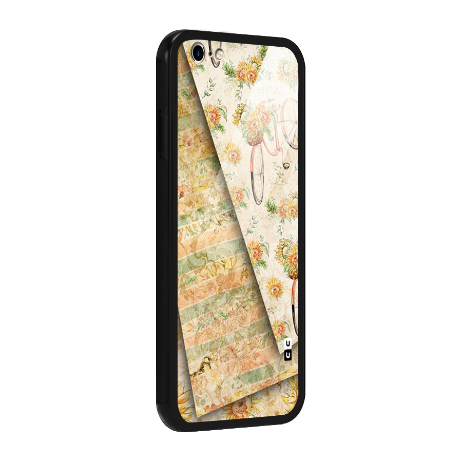 Floral Bicycle Glass Back Case for iPhone 6 6S