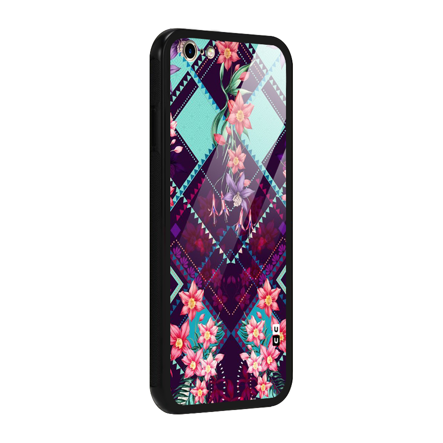 Floral Diamonds Glass Back Case for iPhone 6 6S