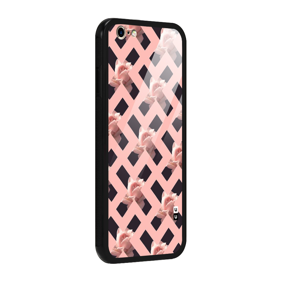 Floral X Design Glass Back Case for iPhone 6 6S