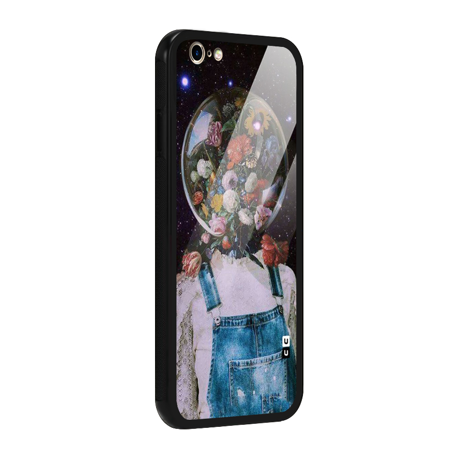 Flower Face Glass Back Case for iPhone 6 6S