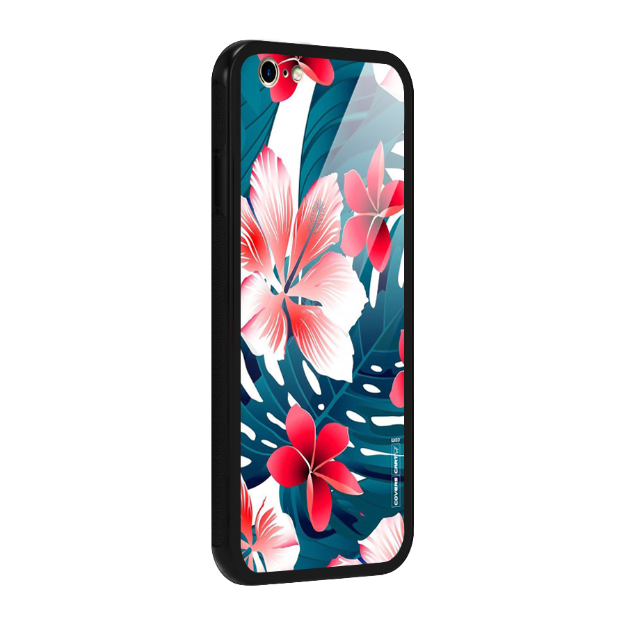 Flower design Glass Back Case for iPhone 6 6S