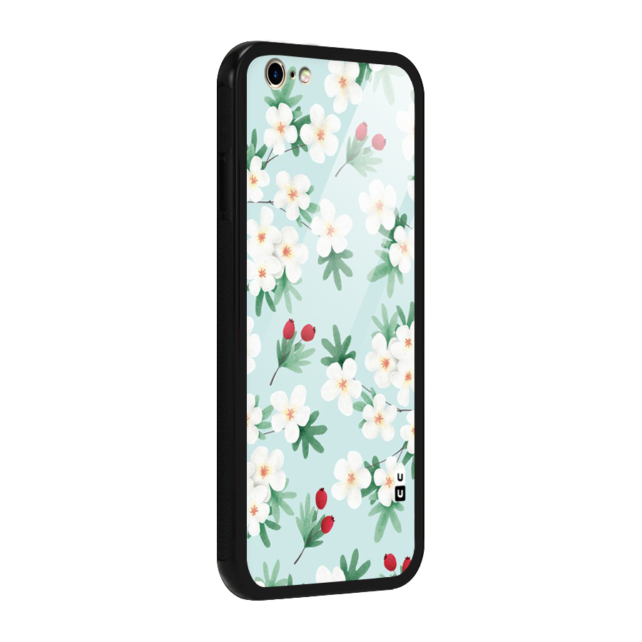 Flowers Pastel Glass Back Case for iPhone 6 6S