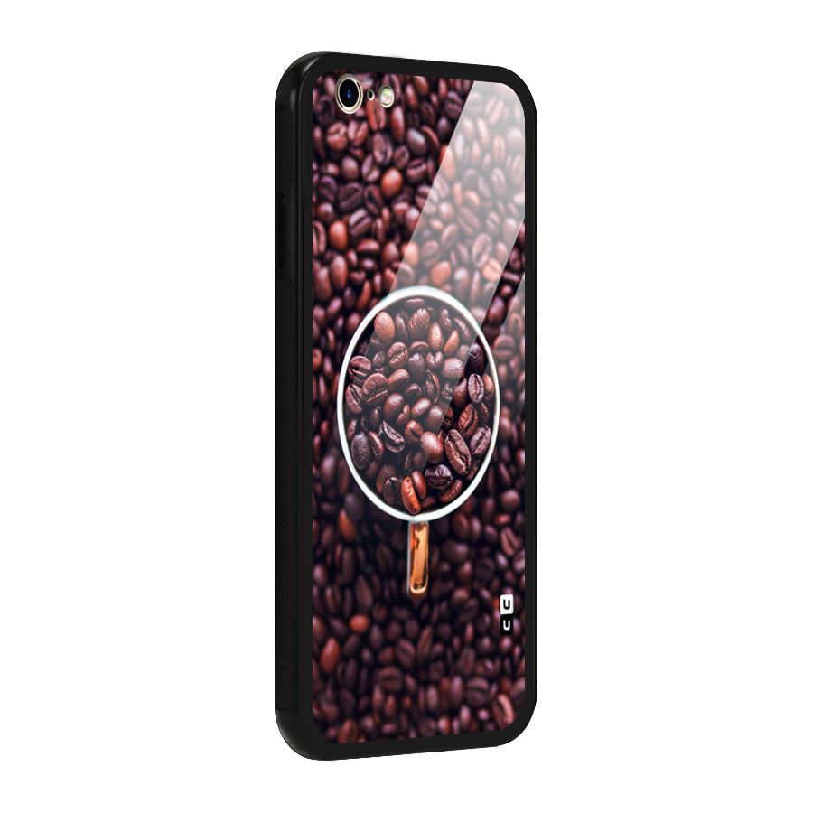 Focus Coffee Beans Glass Back Case for iPhone 6 6S