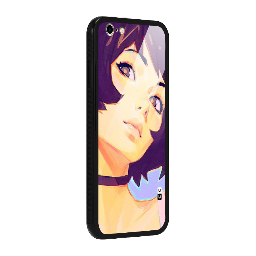 Girl Face Art Glass Back Case for iPhone 6 6S