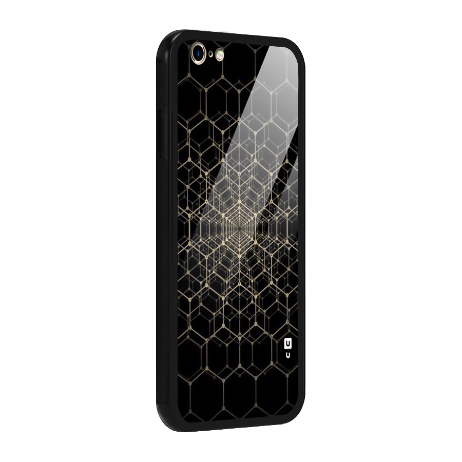Gold Web Glass Back Case for iPhone 6 6S