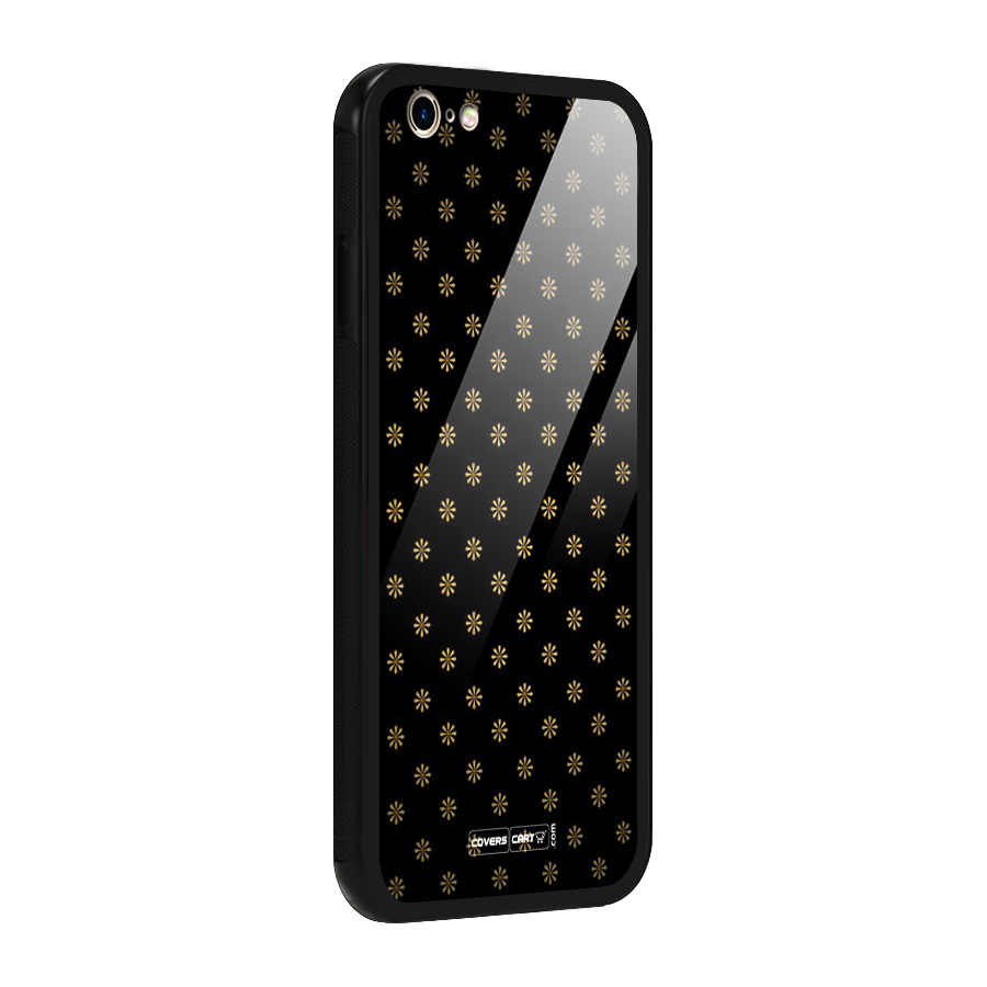 Golden Flowers Glass Back Case for iPhone 6 6S