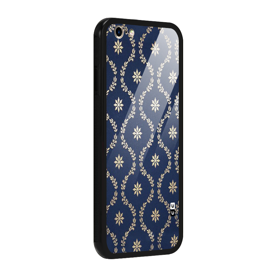 Gorgeous Gold Leaf Pattern Glass Back Case for iPhone 6 6S