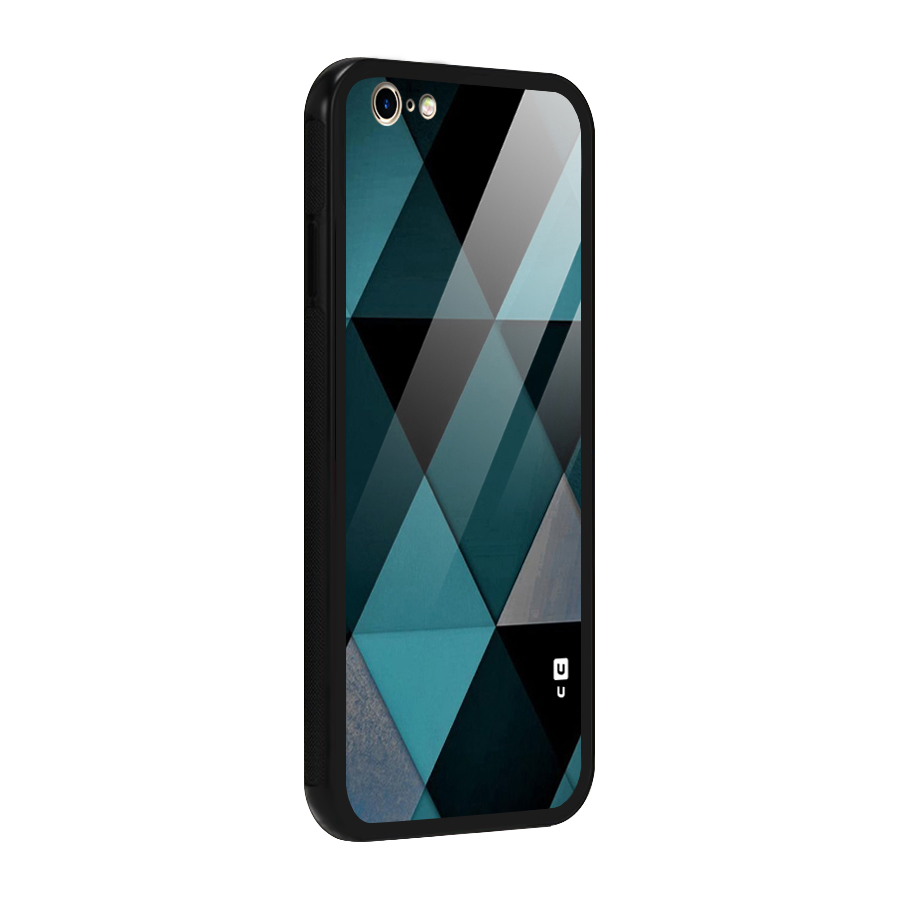 Green Black Shapes Glass Back Case for iPhone 6 6S