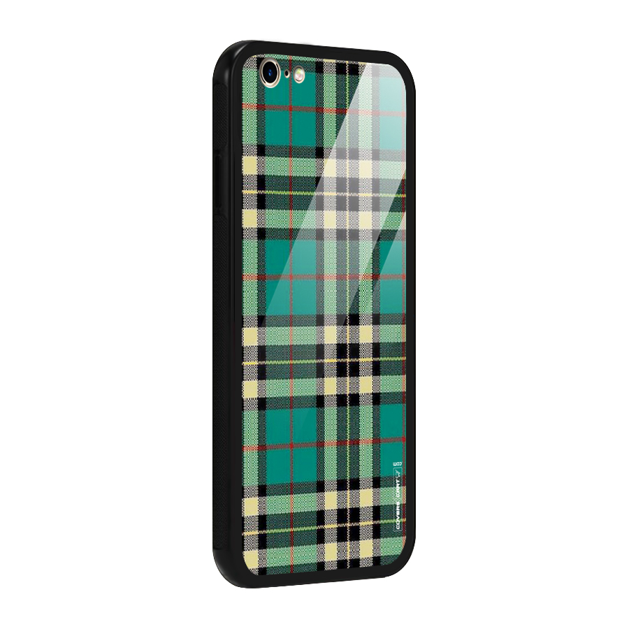 Green Check Glass Back Case for iPhone 6 6S