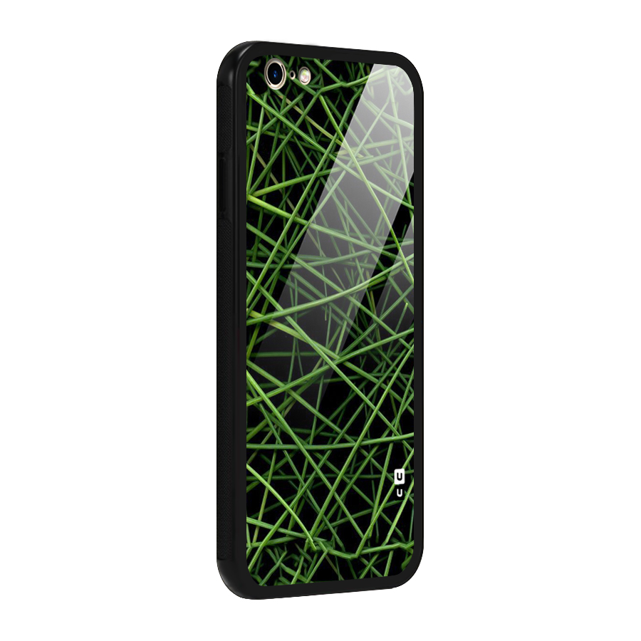 Green Lines Glass Back Case for iPhone 6 6S